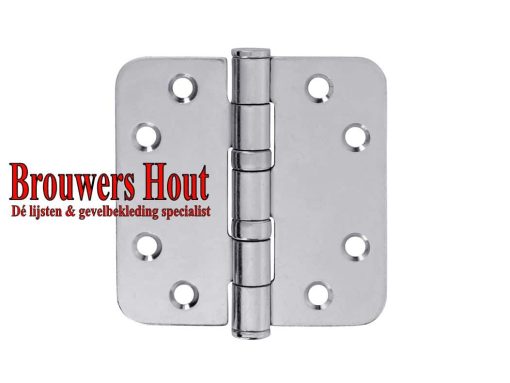 Kogelscharnier 89x89mm met ronde hoek RVS