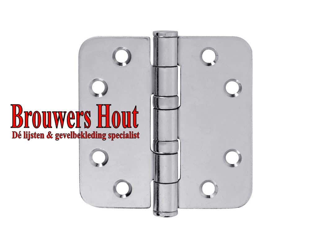 Kogelscharnier 89x89mm met ronde hoek verzinkt