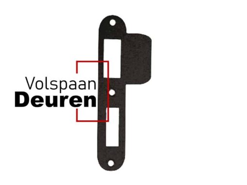 Sluitplaat 1200 serie afgerond zwart tbv dag+nacht en WC slot 1264, 1266 en 1269.